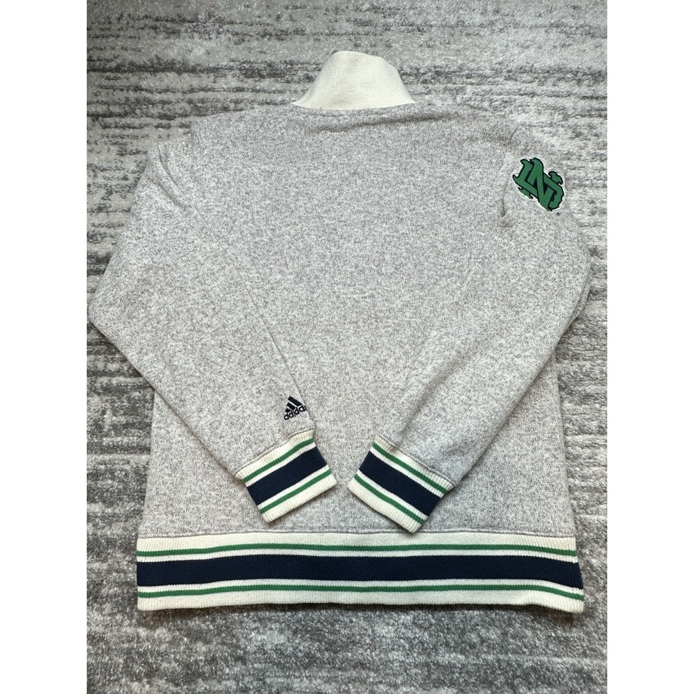Adidas Notre Dame Fighting Irish Full Zip Sweater Jacket Knit Mens Size Small - Picture 10 of 11
